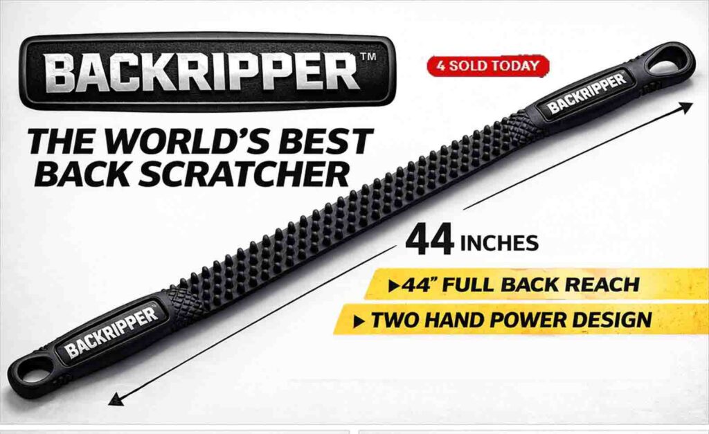 BackRipper™ the best back scratcher with two-hand power design for deep hard-to-reach back itch relief.