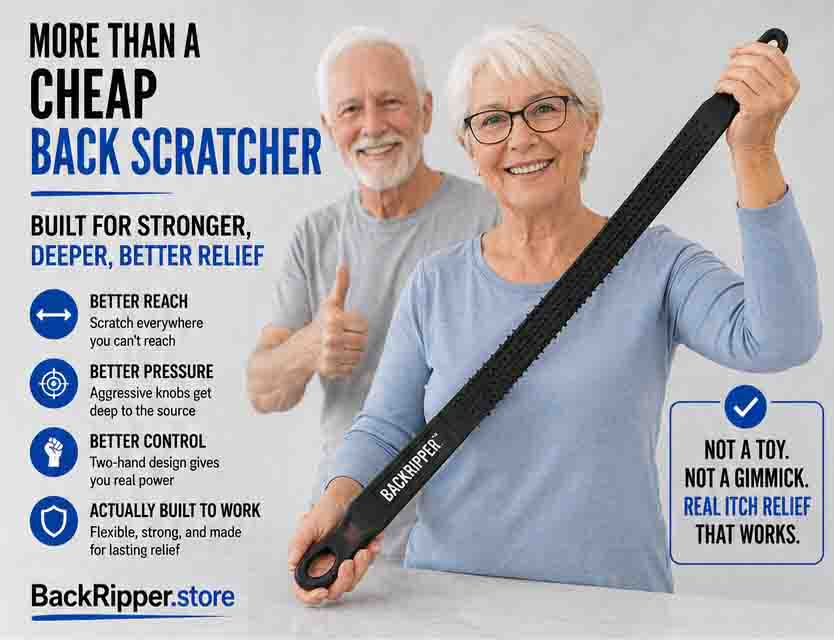 BackRipper is the Best Back scratcher that's not a toy or gimmick. It s a heavy duty tool for back itch relief!