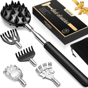 Changeable Head Telescopic Back Scratcher – 5 Detachable Heads