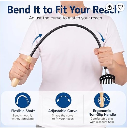 Curved Long Handle Back Scratcher – Flexible 23.2-Inch Design - Image 2