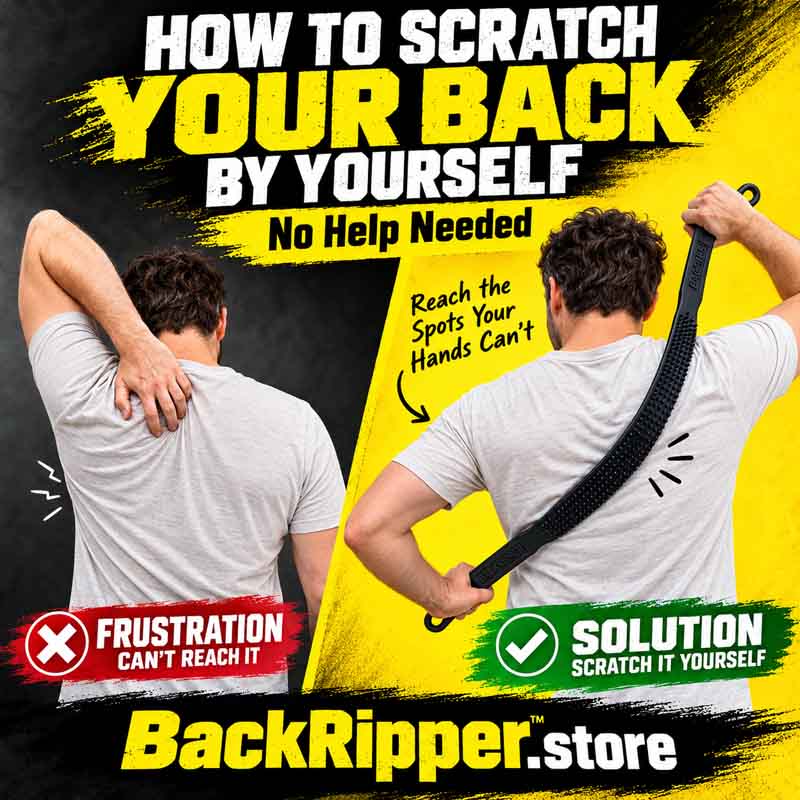 How to scratch your back by yourself using BackRipper back scratcher for hard-to-reach back itches